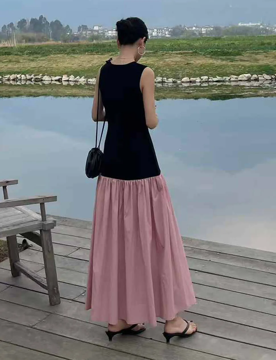 Pink Drop Waist Dress-BESTSELLER sold by Pixie Market product image thumbnail 3