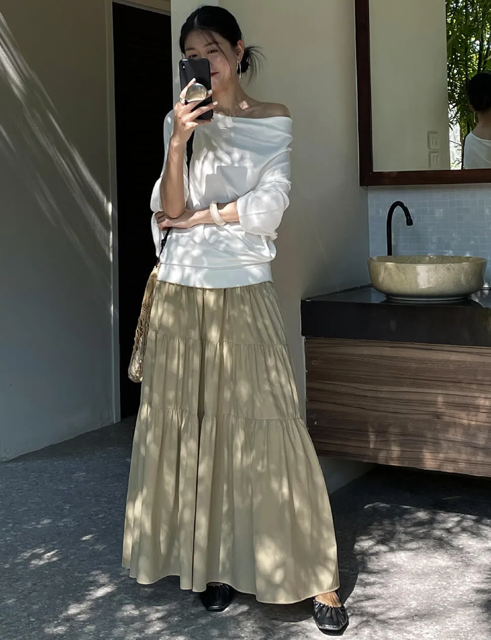 Khaki Tier Skirt -PREORDER sold by Pixie Market