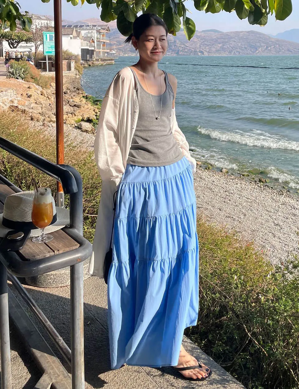 Blue Tier Skirt sold by Pixie Market