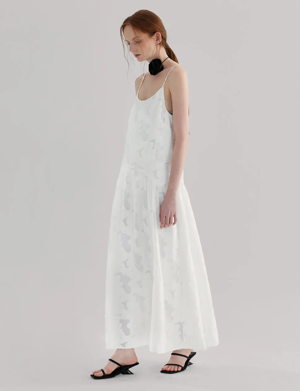 White Textured Drop Waist Dress sold by Pixie Market product image thumbnail 4