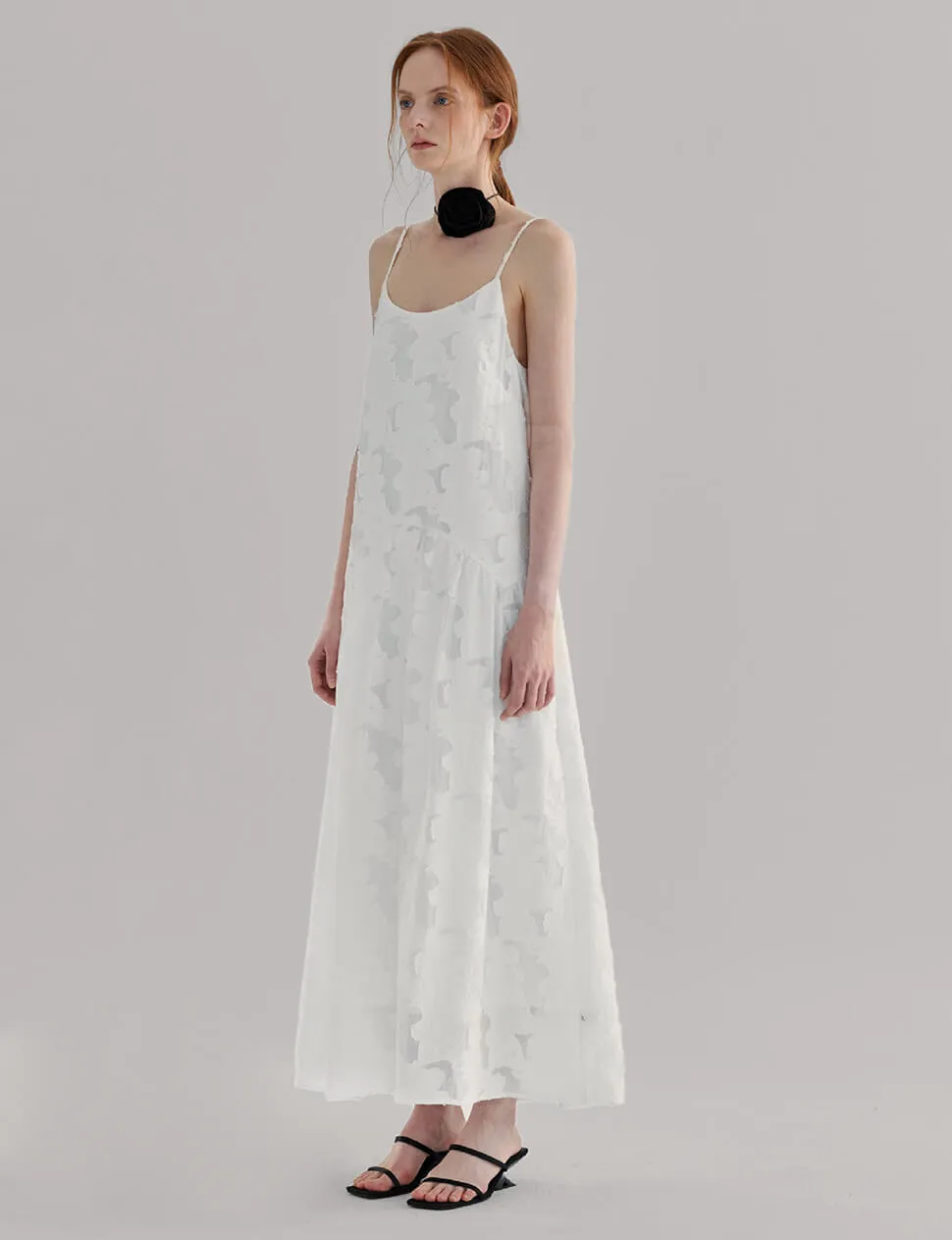 White Textured Drop Waist Dress sold by Pixie Market product image thumbnail 3