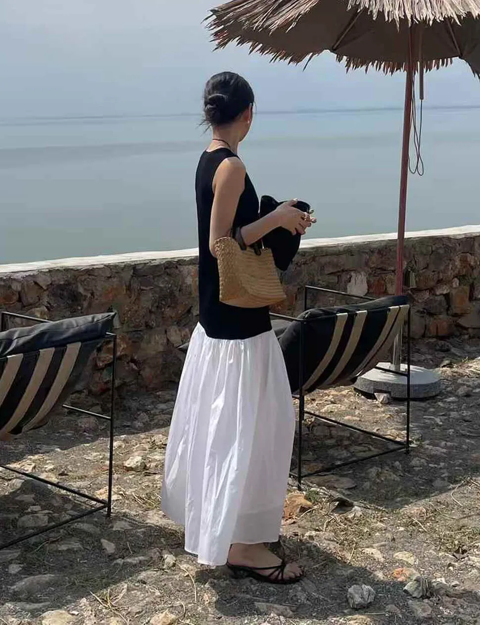 Contrast Drop Waist Dress sold by Pixie Market product image thumbnail 2