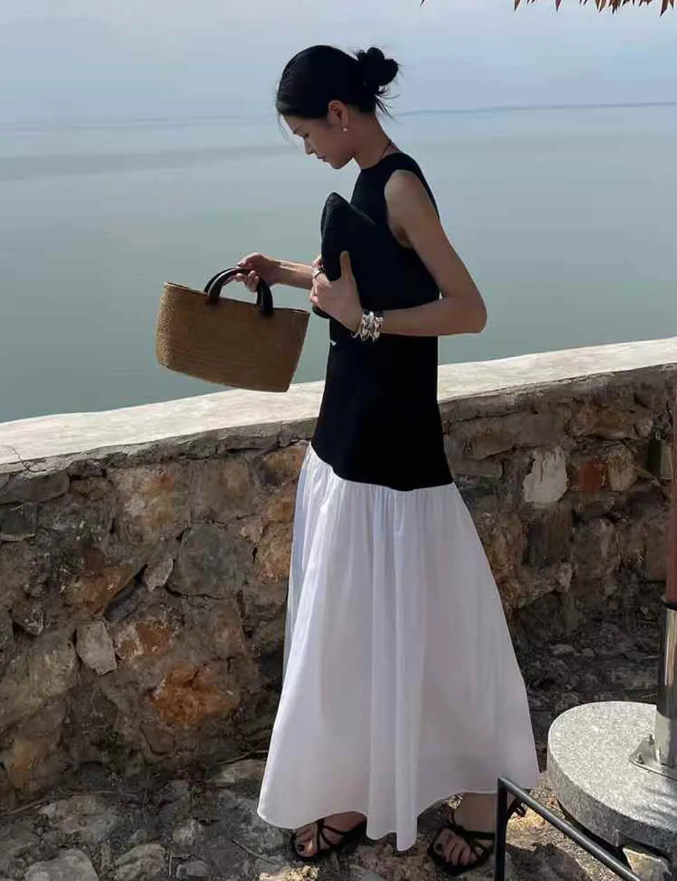 Contrast Drop Waist Dress sold by Pixie Market