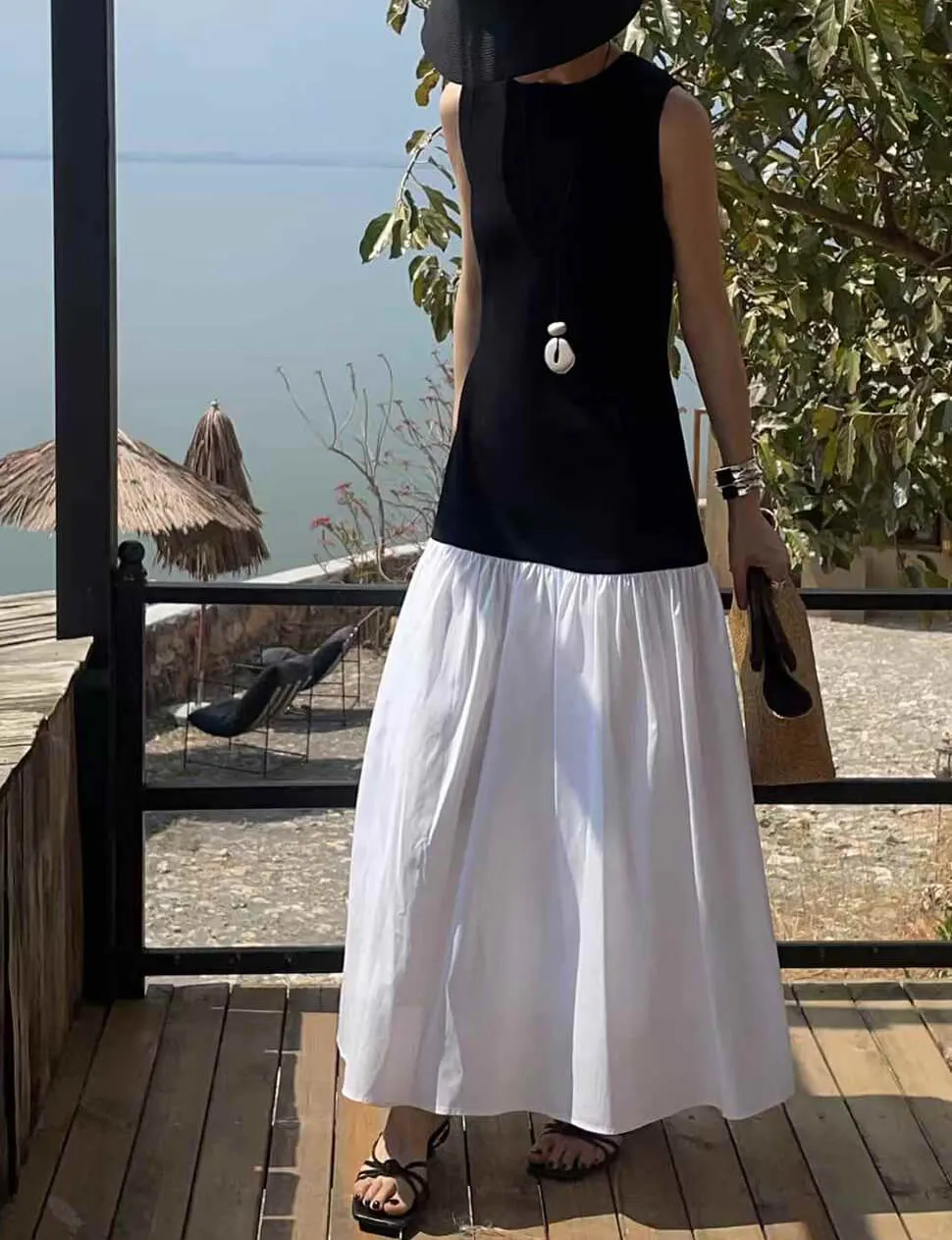 Contrast Drop Waist Dress sold by Pixie Market product image thumbnail 3