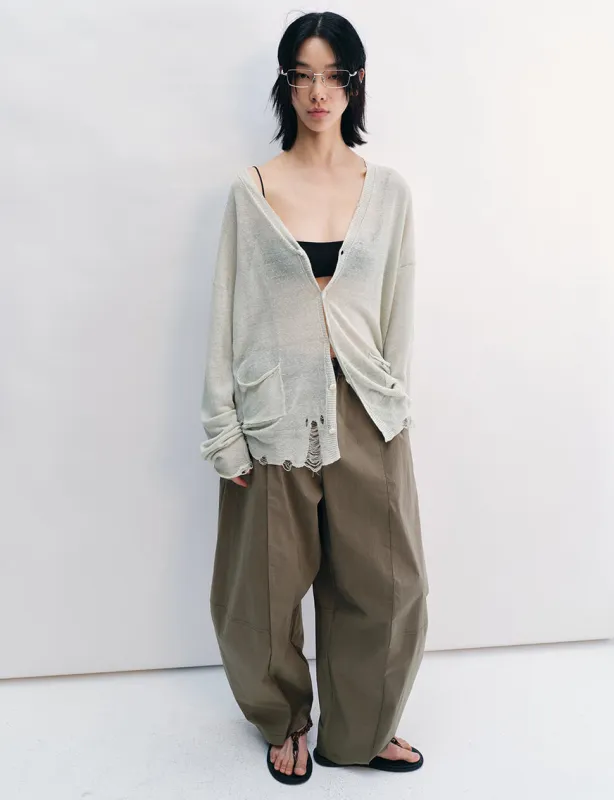 Olive Barrel Parachute Pants sold by Pixie Market