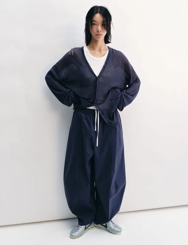 Navy Barrel Parachute Pants sold by Pixie Market