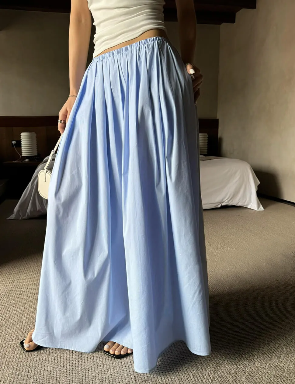 Blue Pin-Stripe Full Skirt -PREORDER sold by Pixie Market product image thumbnail 4