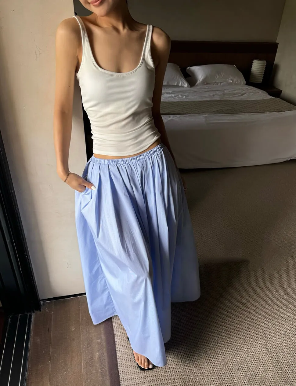 Blue Pin-Stripe Full Skirt -PREORDER sold by Pixie Market product image thumbnail 3