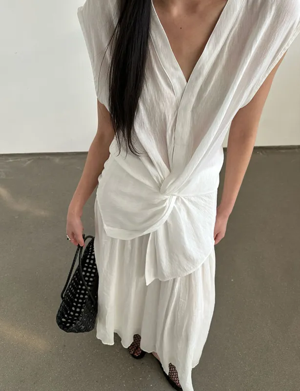 White Twist Front Top sold by Pixie Market