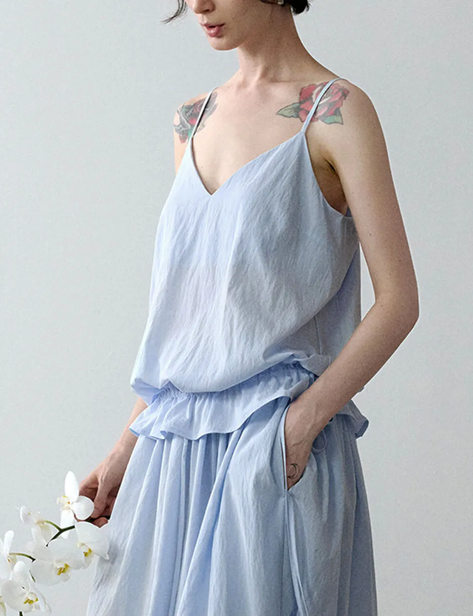 Pale Blue Peplum Tank -PREORDER sold by Pixie Market product image thumbnail 5