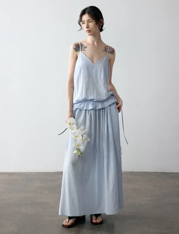 Pale Blue Peplum Tank -PREORDER sold by Pixie Market