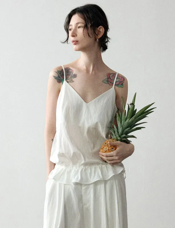 White Peplum Tank -PREORDER sold by Pixie Market