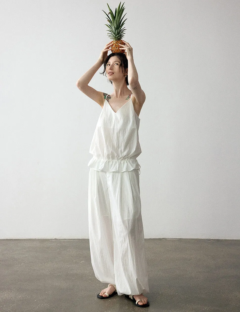 White Peplum Tank -PREORDER sold by Pixie Market product image thumbnail 3