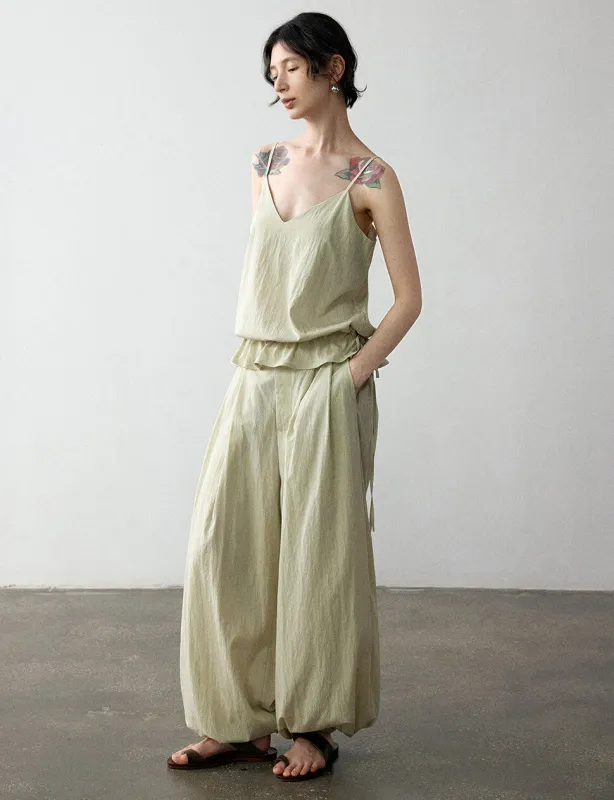 Ella Pale Pistachio Parachute Pants-PREORDER sold by Pixie Market
