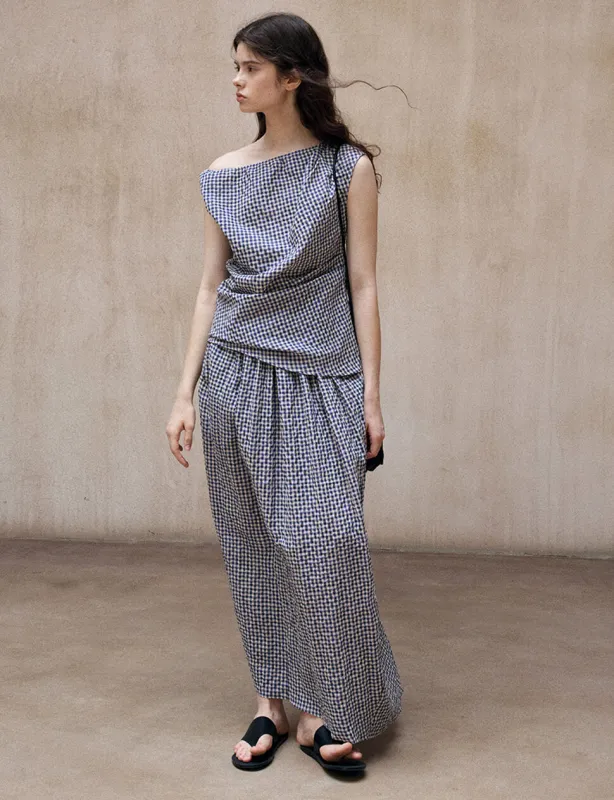 Gingham Cocoon Skirt sold by Pixie Market