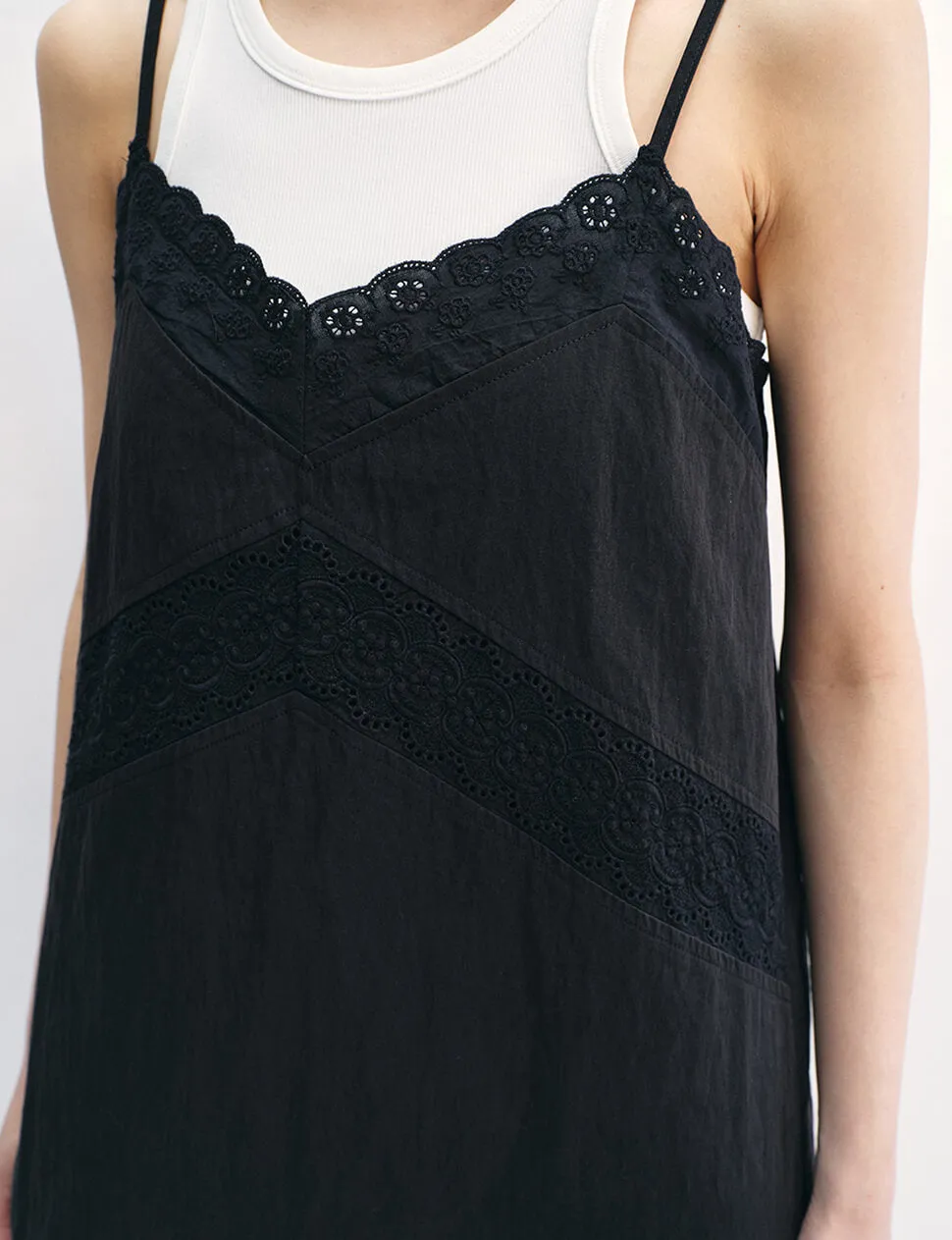 Black Scalloped Lace Tank Dress -PREORDER sold by Pixie Market product image thumbnail 3