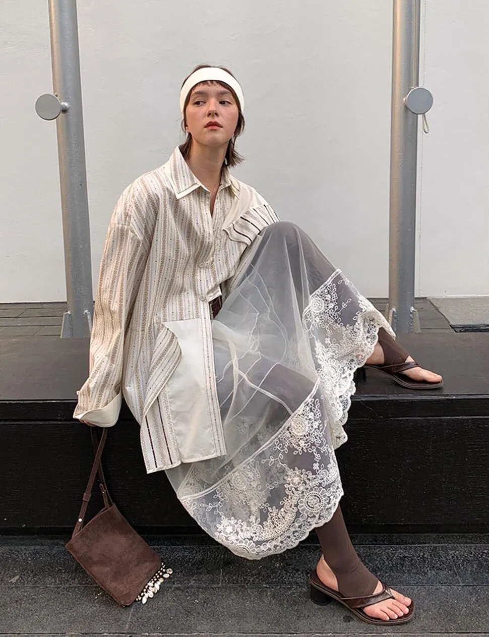 Sheer Lace Midi-Skirt sold by Pixie Market product image thumbnail 5