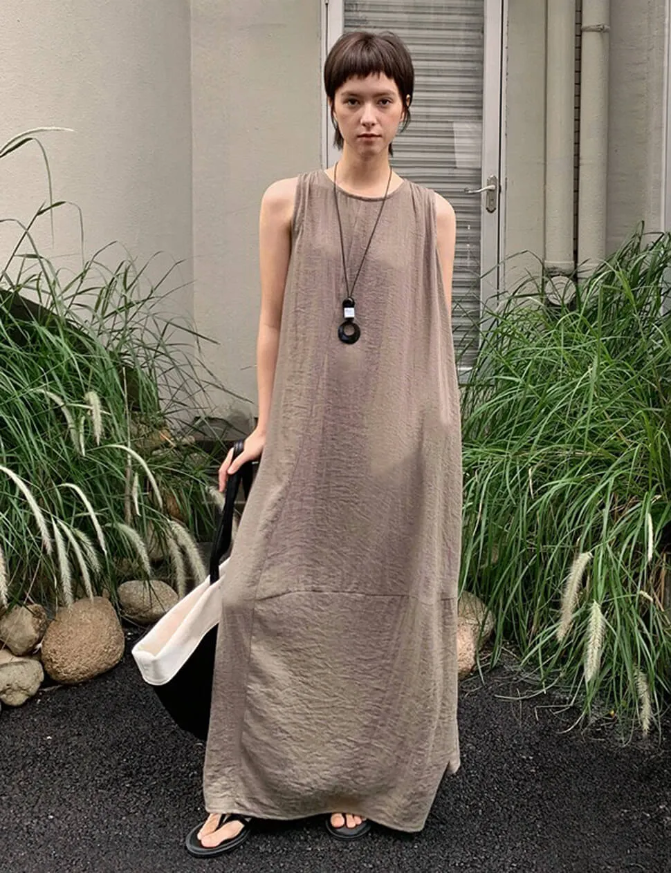 Mocha Asymmetric Dress -PREORDER sold by Pixie Market product image thumbnail 4