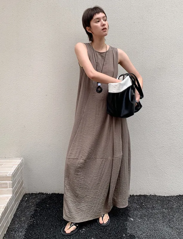 Mocha Asymmetric Dress -PREORDER sold by Pixie Market