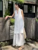 Dakota Layered Dress in White sold by Pixie Market