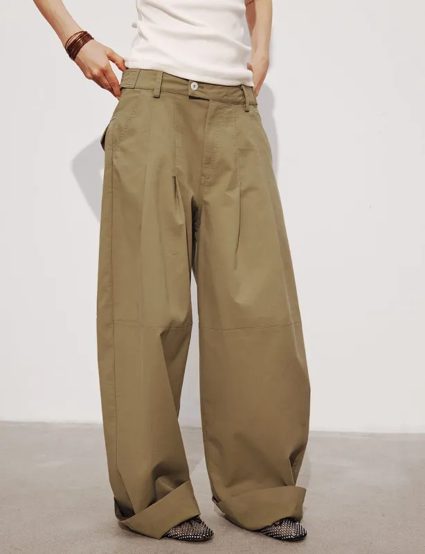 Baggy Khaki Button Pants-PREORDER sold by Pixie Market