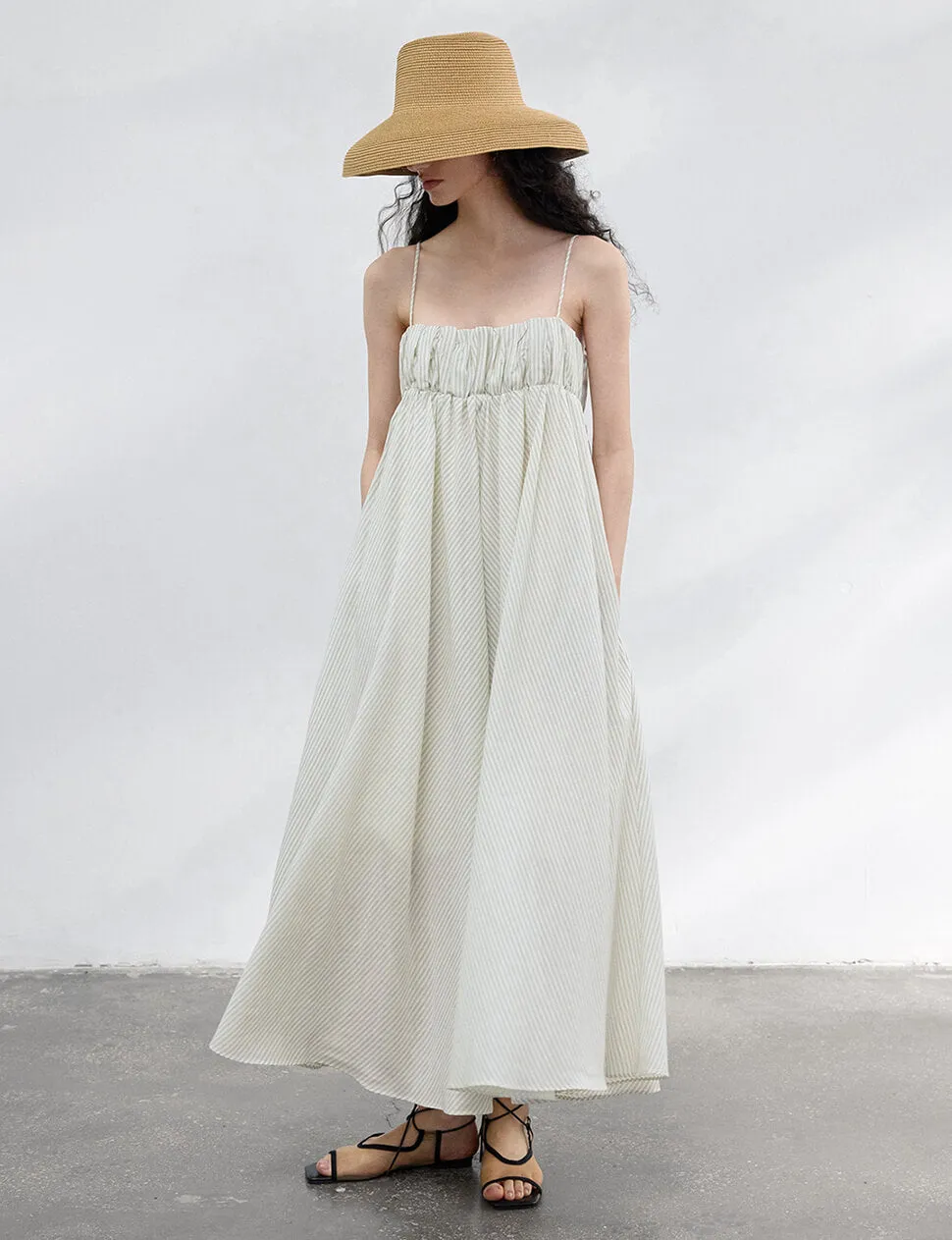 Cream Striped Empire Dress sold by Pixie Market product image thumbnail 4