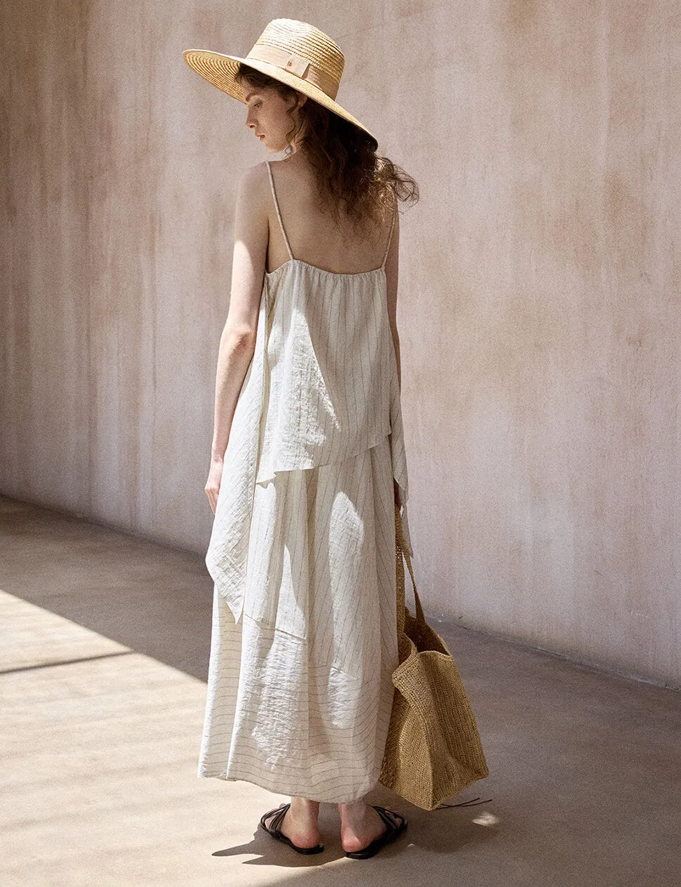 Cream Striped Cocoon Skirt sold by Pixie Market product image thumbnail 5