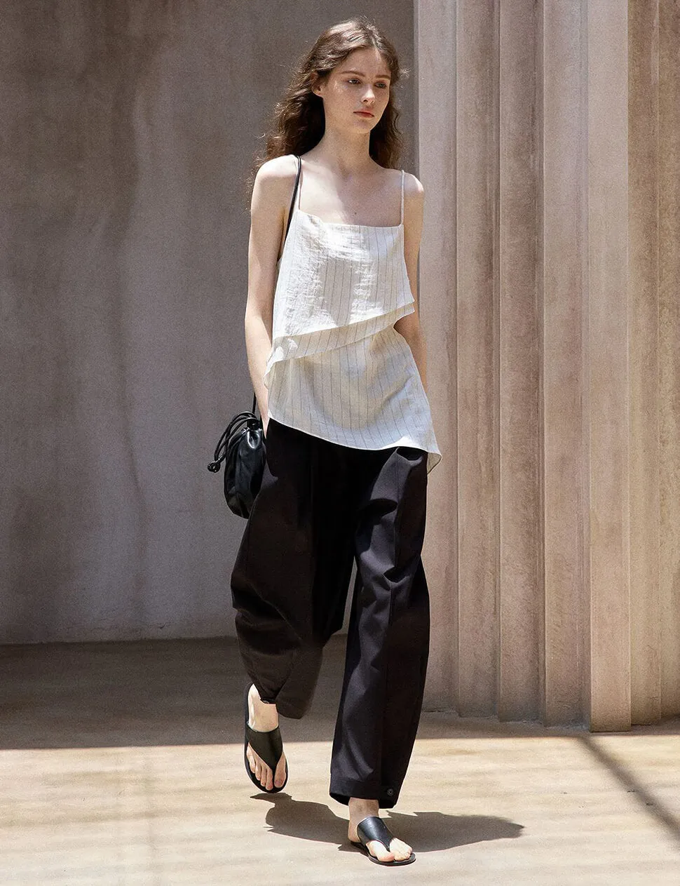 Cream Layered Scarf Stripe Top sold by Pixie Market