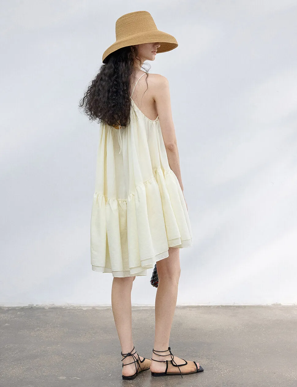Pale Yellow Tier Mini-Dress sold by Pixie Market product image thumbnail 2