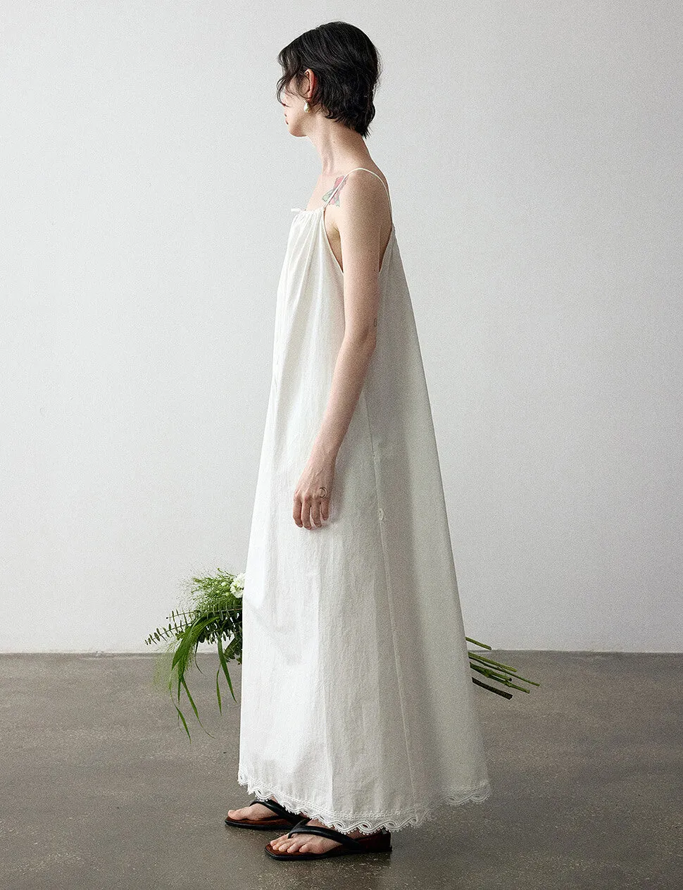 Lace Hem Dress in White -PREORDER sold by Pixie Market product image thumbnail 5