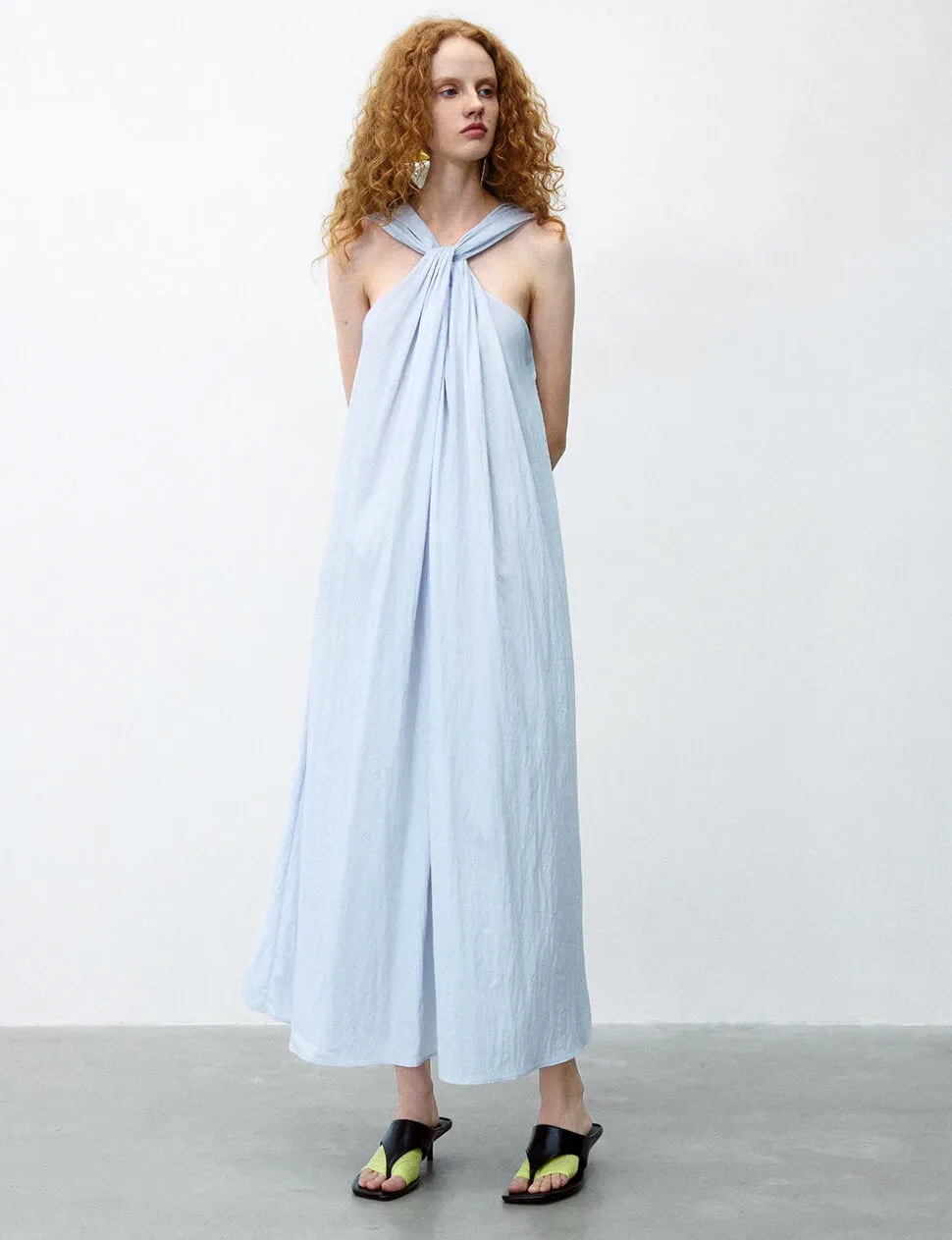 Pale Blue Halter Dress -PREORDER sold by Pixie Market