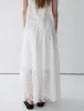White Cotton Eyelet Midi Skirt -PREORDER sold by Pixie Market
