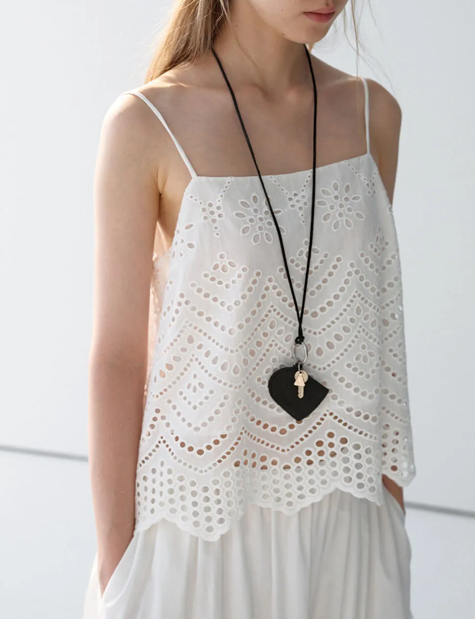 White Eyelet Tank sold by Pixie Market product image thumbnail 4
