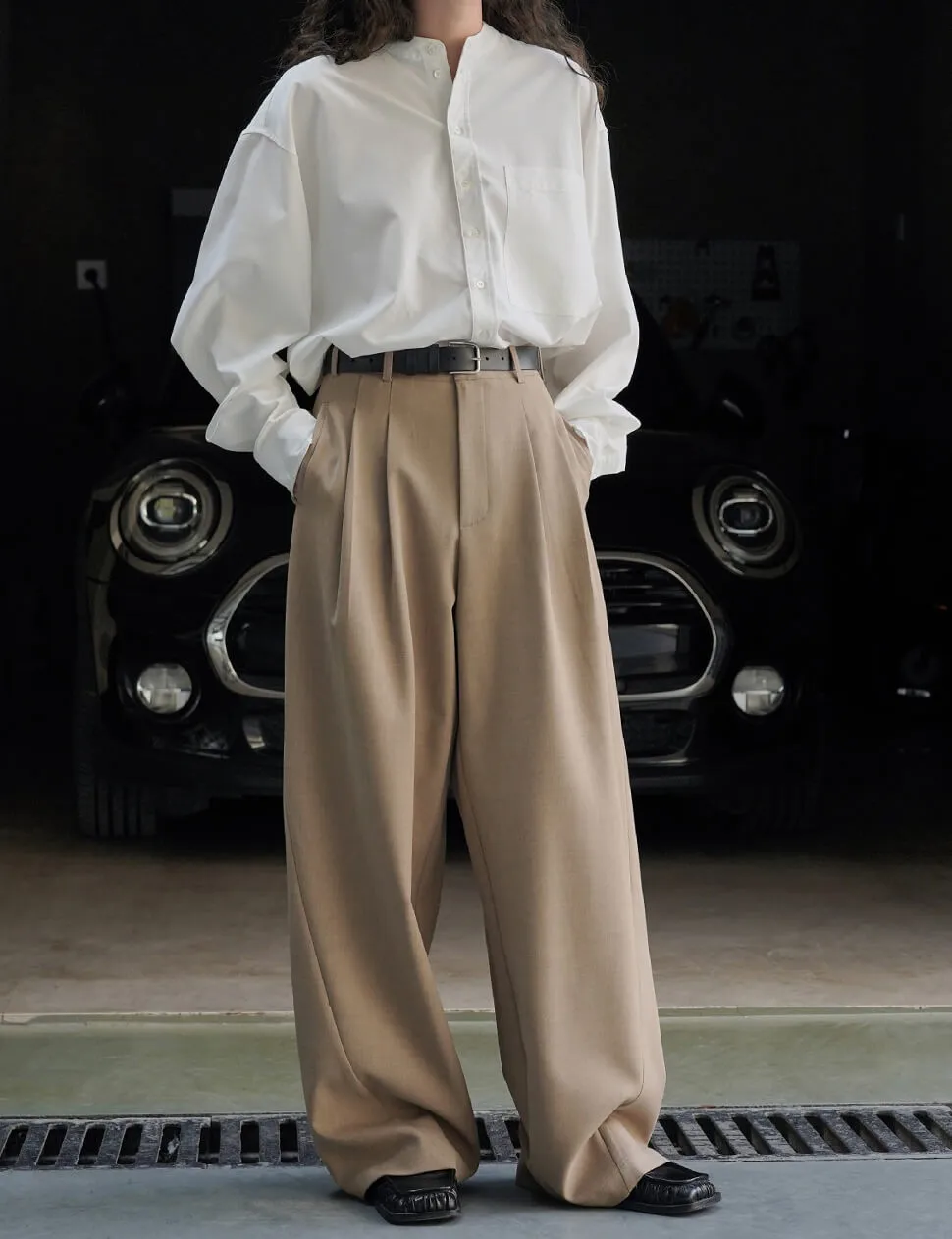 Leo Tan Barrel Leg Pants sold by Pixie Market