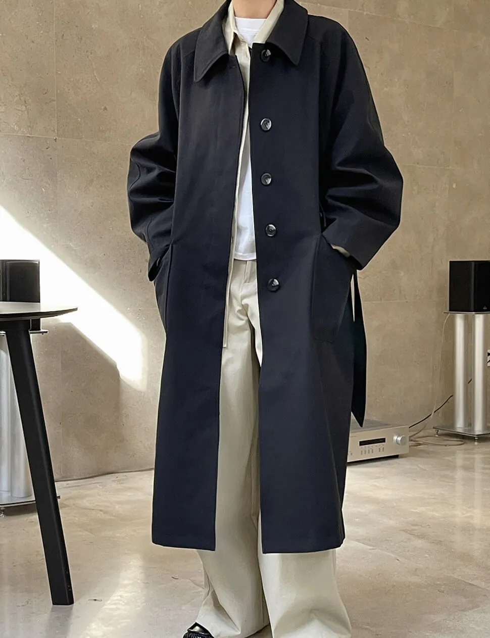 Black Twill Oversized Trench -PREORDER sold by Pixie Market product image thumbnail 4