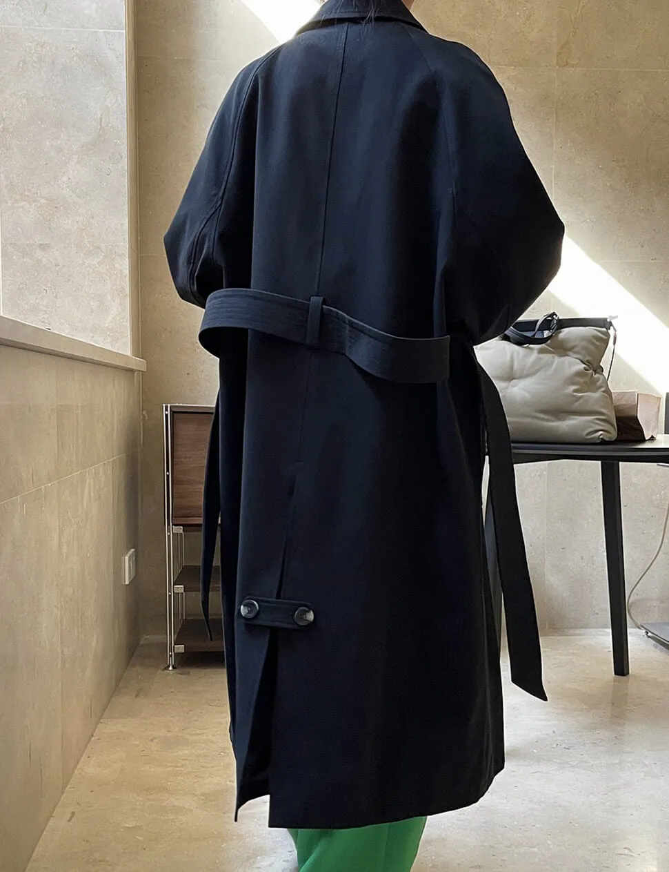 Black Twill Oversized Trench -PREORDER sold by Pixie Market product image thumbnail 2
