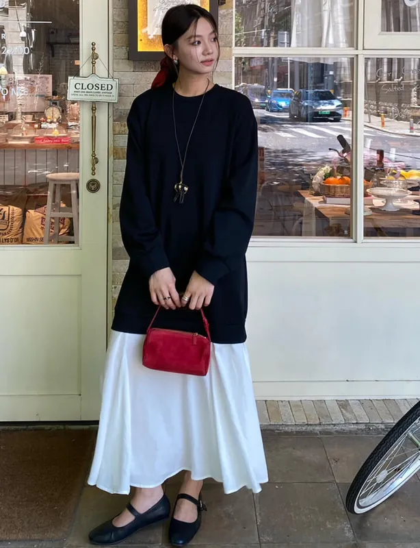 Black Contrast Sweatshirt Dress-PREORDER sold by Pixie Market