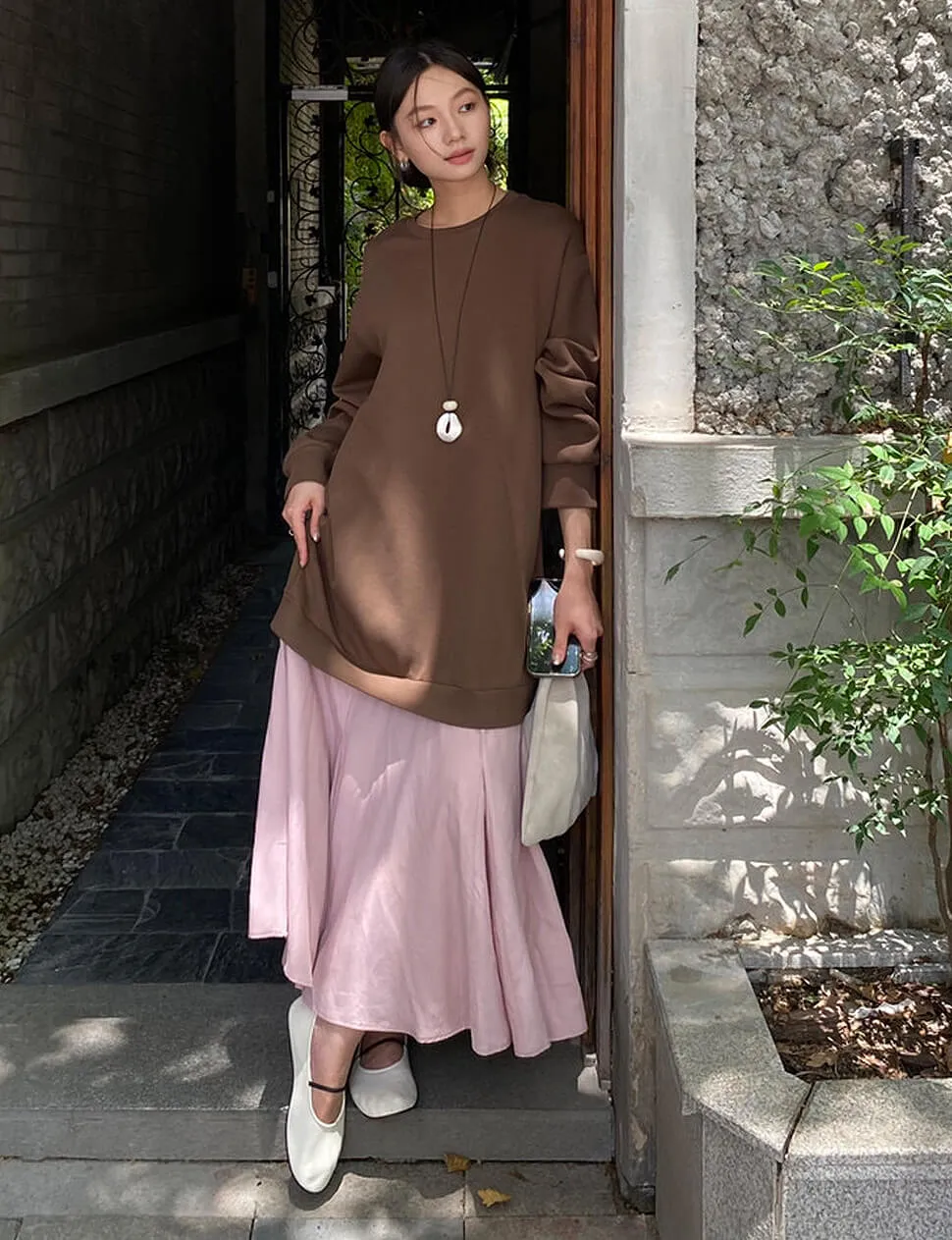 Brown Contrast Sweatshirt Dress sold by Pixie Market product image thumbnail 3