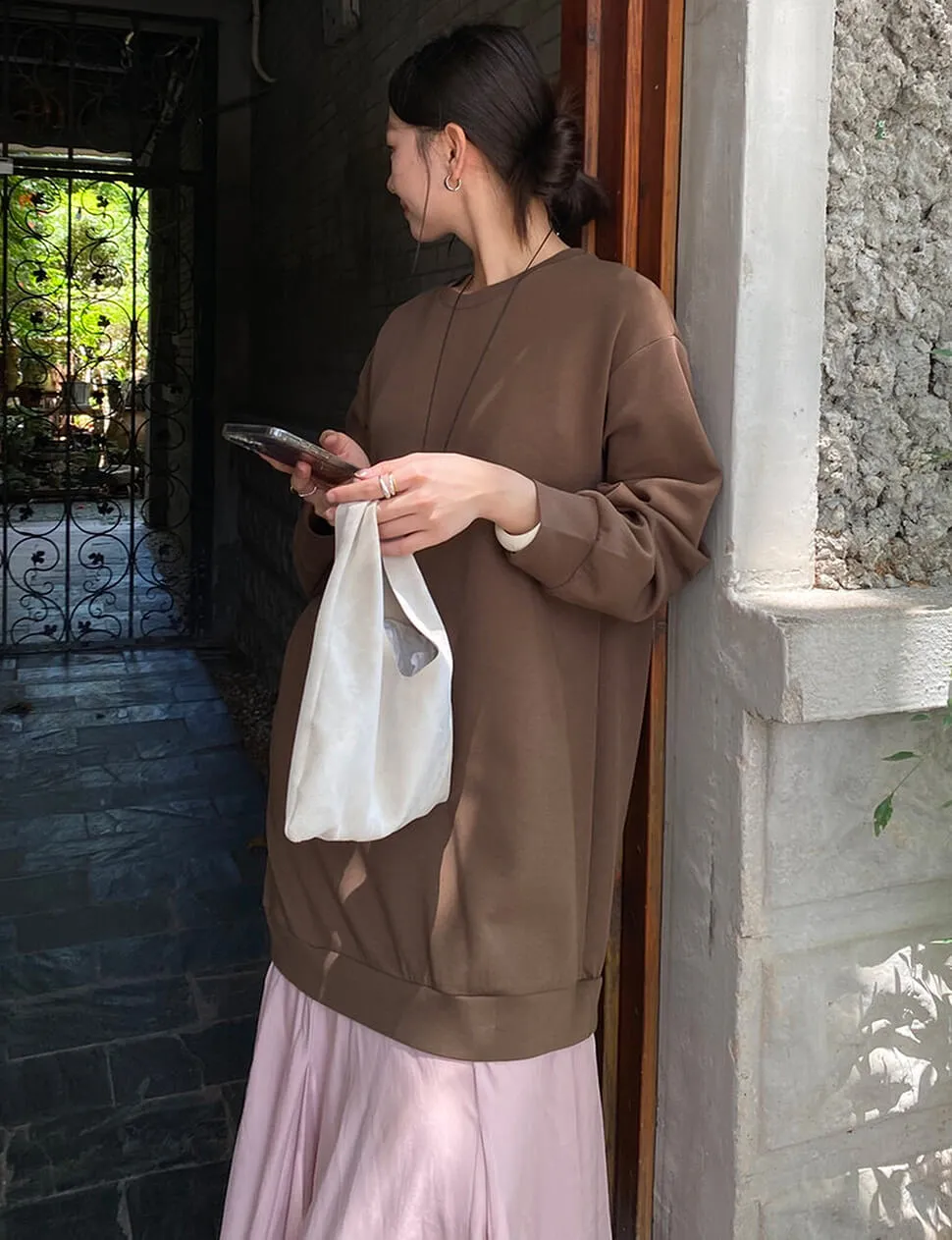 Brown Contrast Sweatshirt Dress sold by Pixie Market product image thumbnail 4