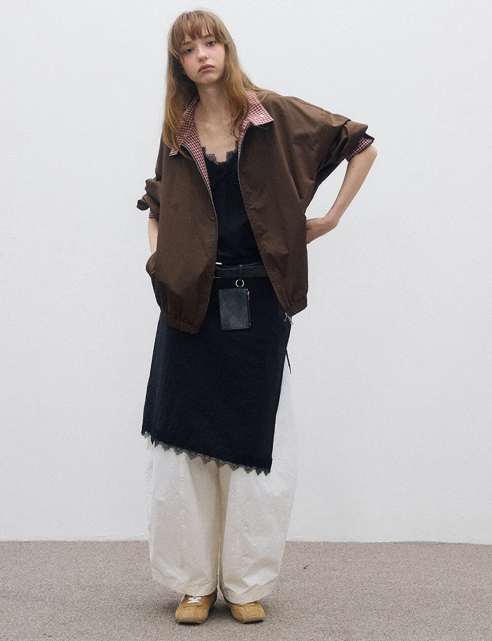 Brown Plaid Bomber Jacket sold by Pixie Market product image thumbnail 2