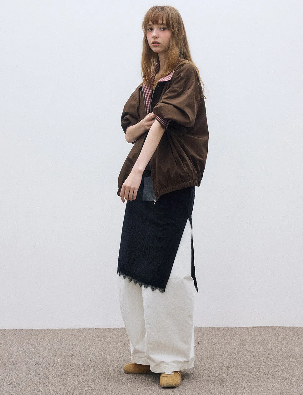 Brown Plaid Bomber Jacket sold by Pixie Market product image thumbnail 3