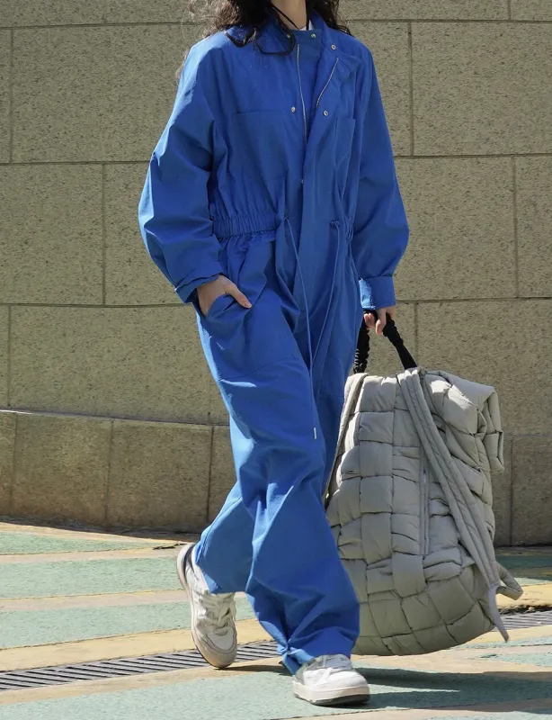 Blue Oversized Parachute Jumpsuit sold by Pixie Market