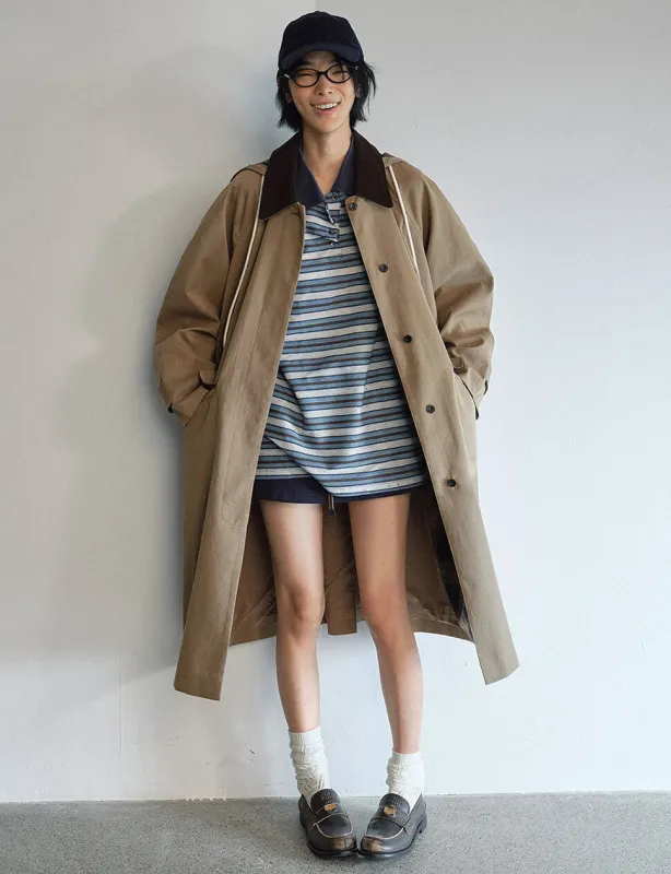 Tan Hooded Oversized Coat made by Pixie Market