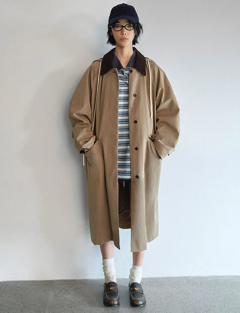 Tan Hooded Oversized Coat sold by Pixie Market product image thumbnail 5