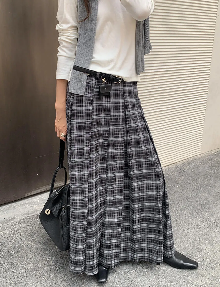 Grey Plaid Belted Skirt sold by Pixie Market product image thumbnail 4