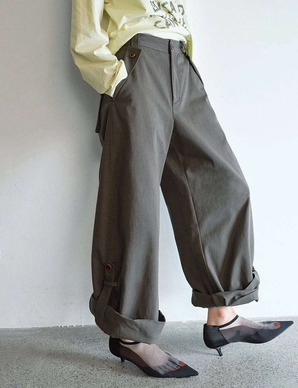 Button Cuff Oversized Pants sold by Pixie Market product image thumbnail 2