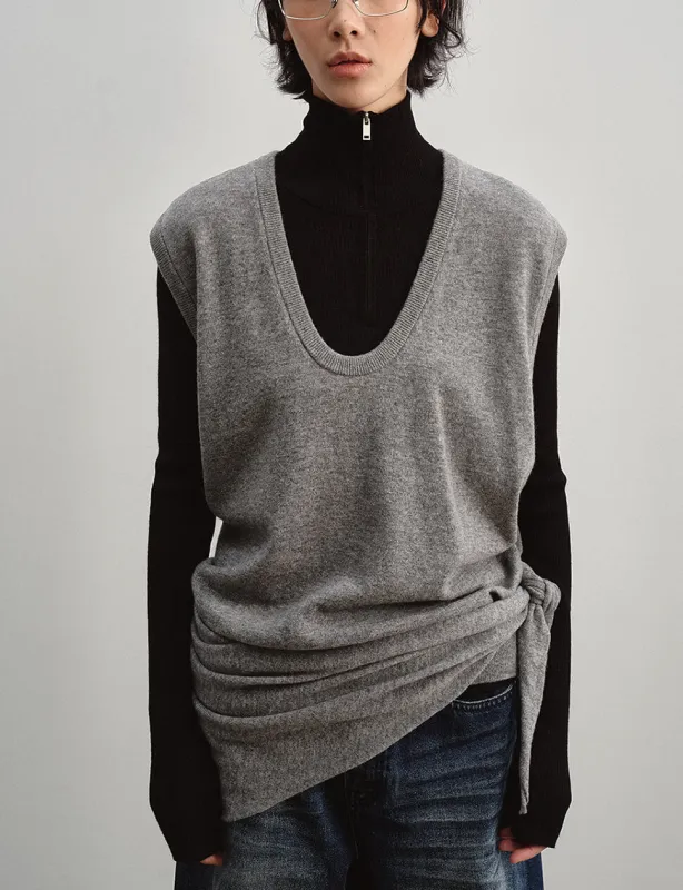 Grey Two-Piece Vest -PREORDER sold by Pixie Market