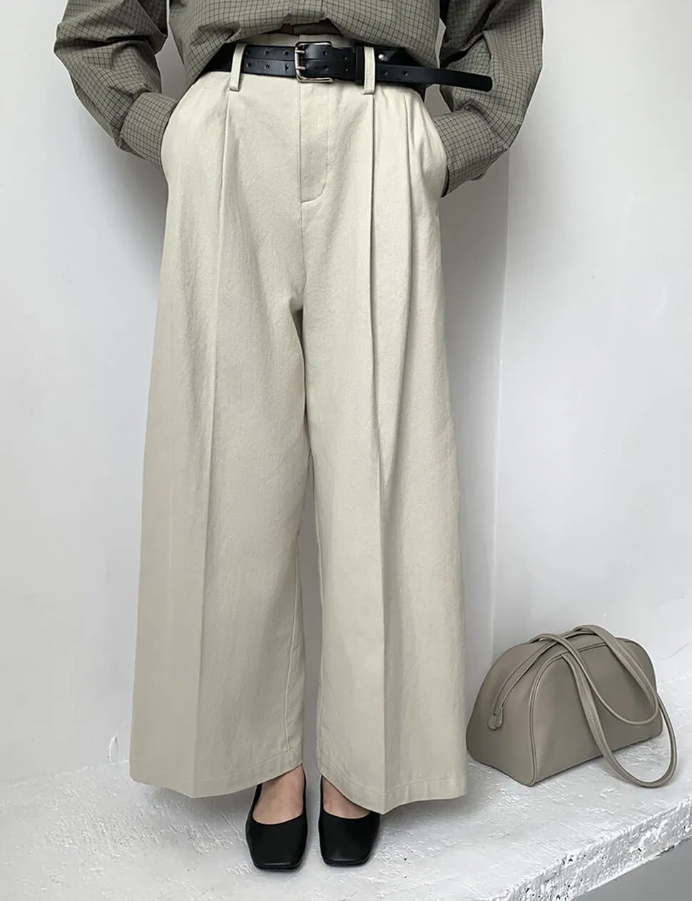 Double Belted Tan Pants-PREORDER sold by Pixie Market