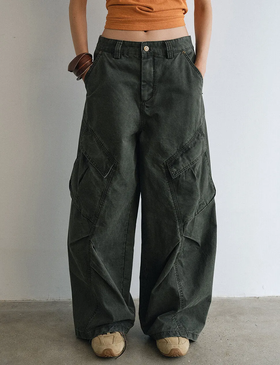 Olive Cargo Pants-BESTSELLER sold by Pixie Market product image thumbnail 5