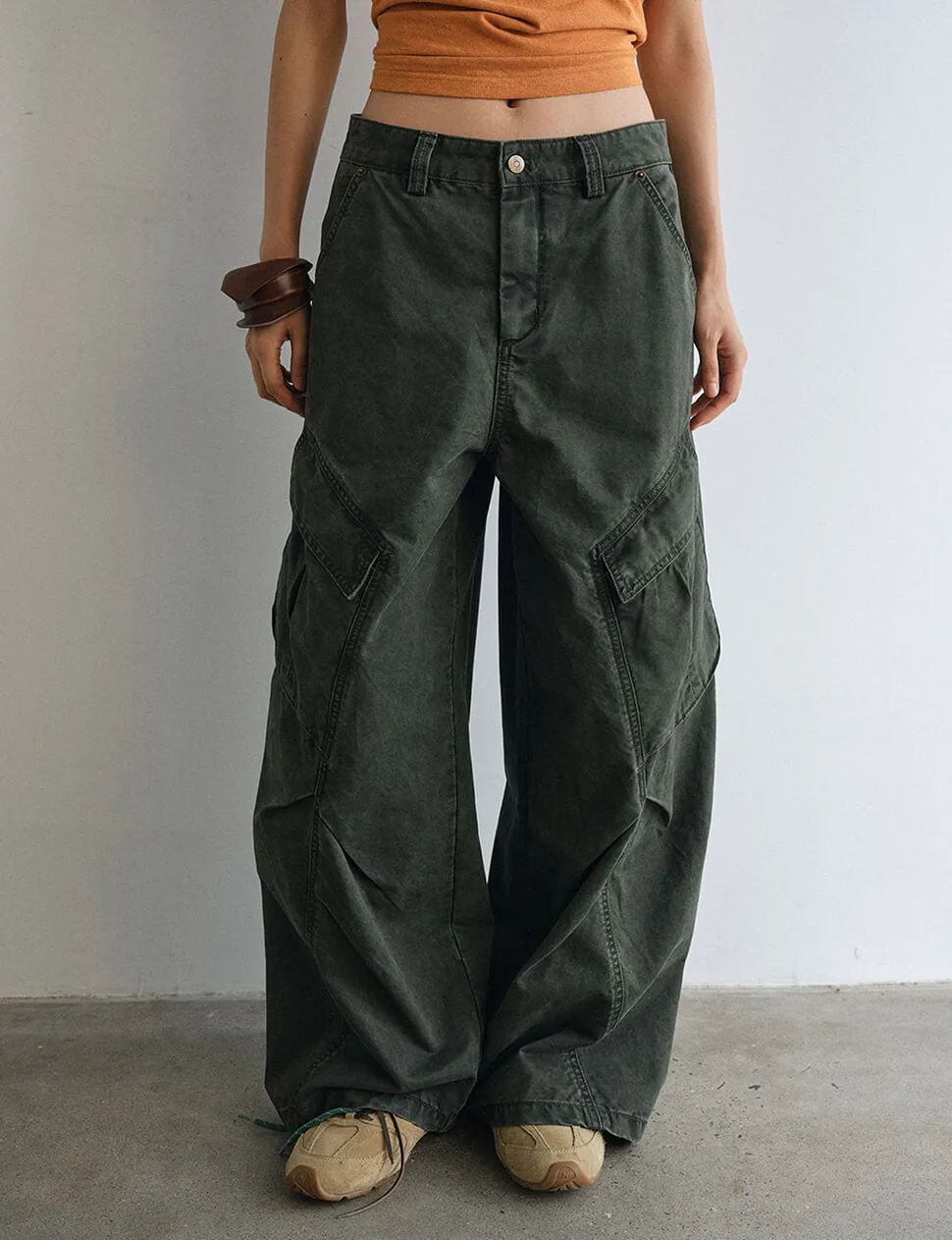 Olive Cargo Pants-BESTSELLER sold by Pixie Market